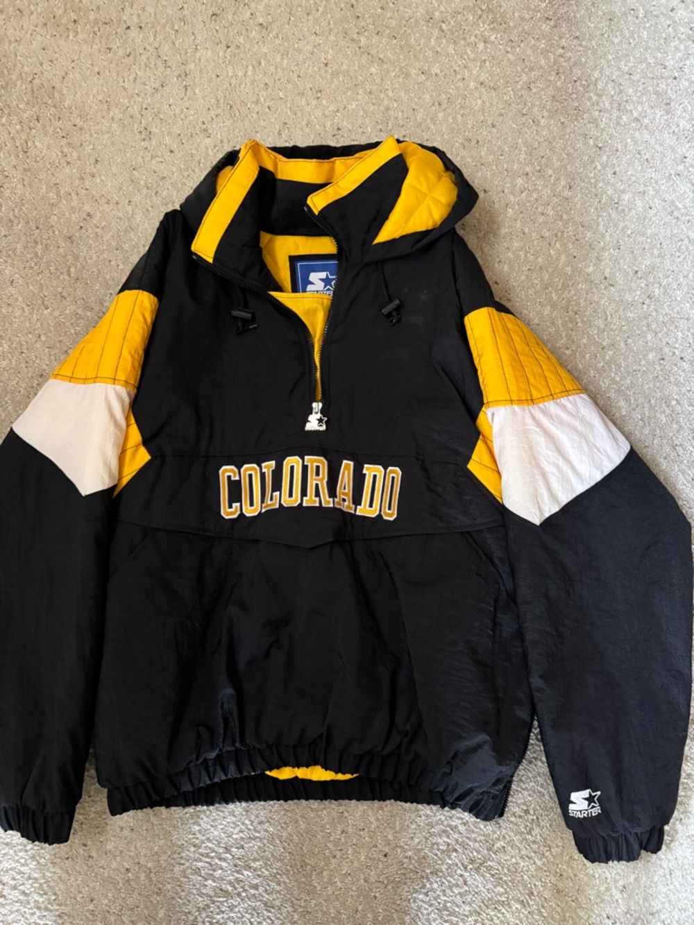 STARTER Yellow and Black Quilted Lined Jacket